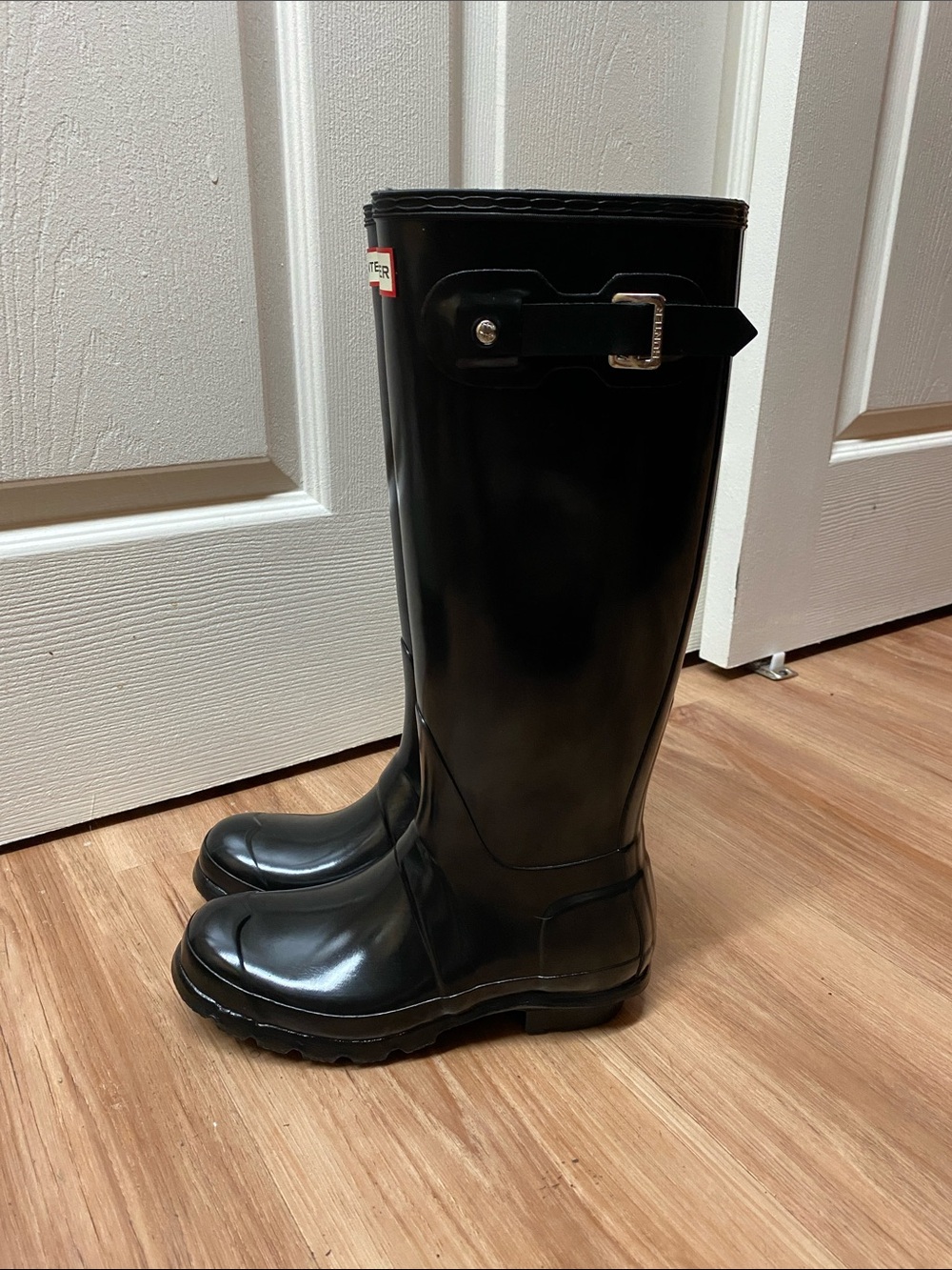 HUNTER Original Tall Gloss Rain Boot Women's Size 6 WFT1000RGL-BLK - Picture 5 of 14